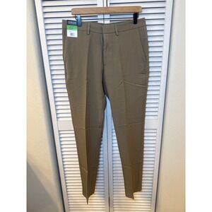 Haggar Mens Tan Straight Fit Dress Pants Super Flex Waistband 32x32 NWT 1901121